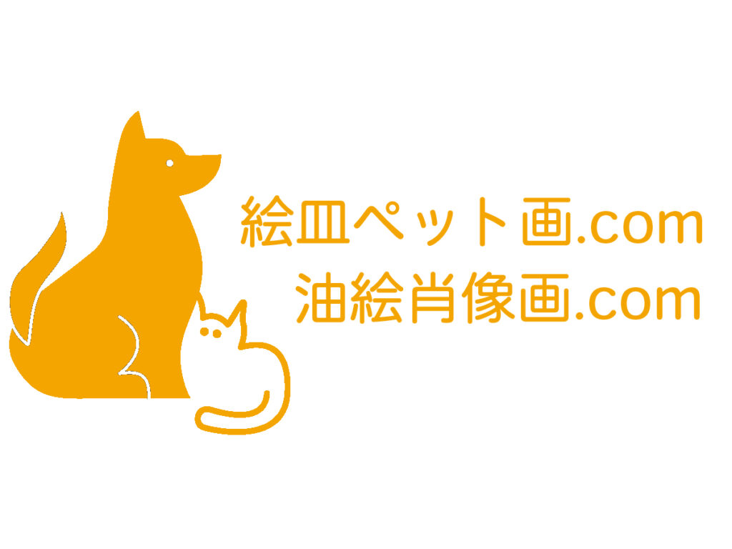 絵皿ペット画　油絵肖像画4-3