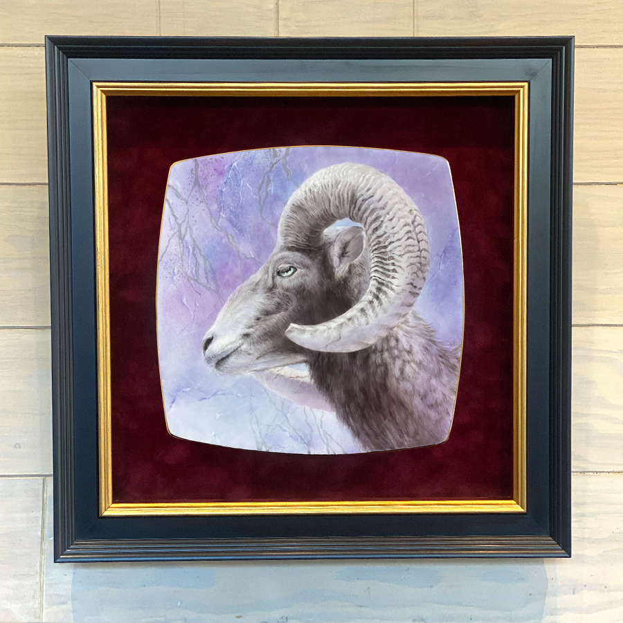 第72回中美展　新人奨励賞受賞ムフロン絵皿